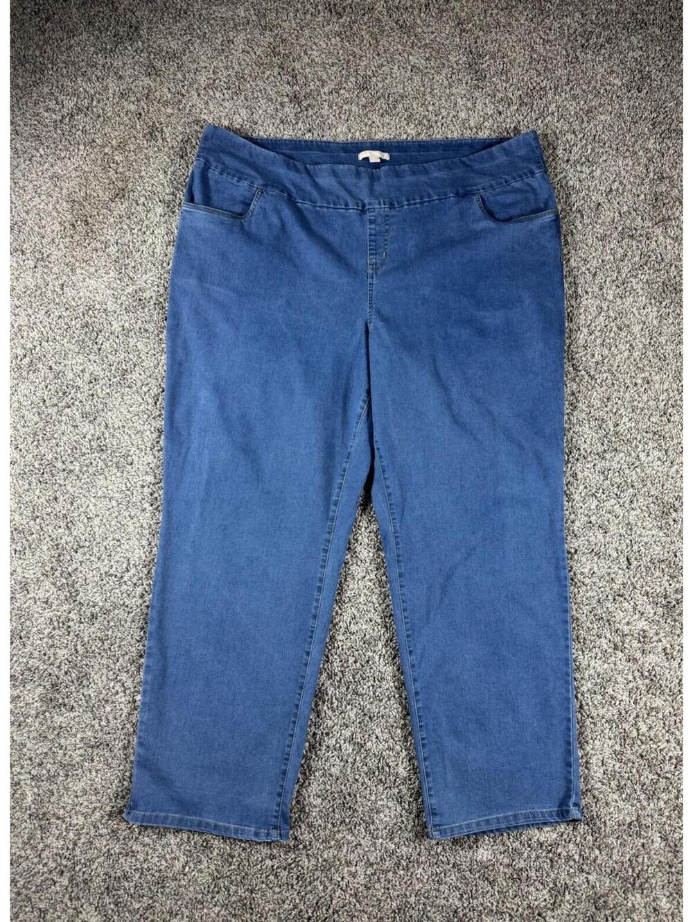 Woman Within Jeans Size 28w Blue Wash Stretch Denim Pants